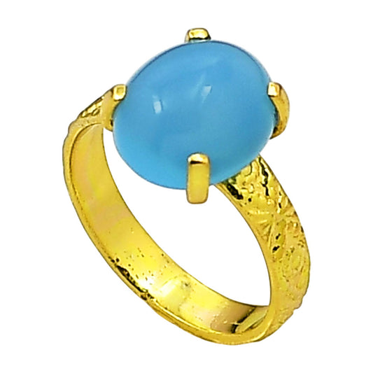 Blue Chalcedony Ring size-7 RM-1019 TR01305
