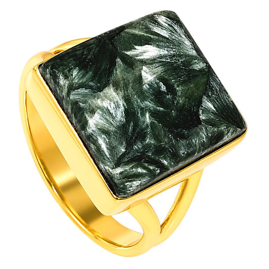 Russian Seraphinite Ring size-8 RM-1002 TR01538