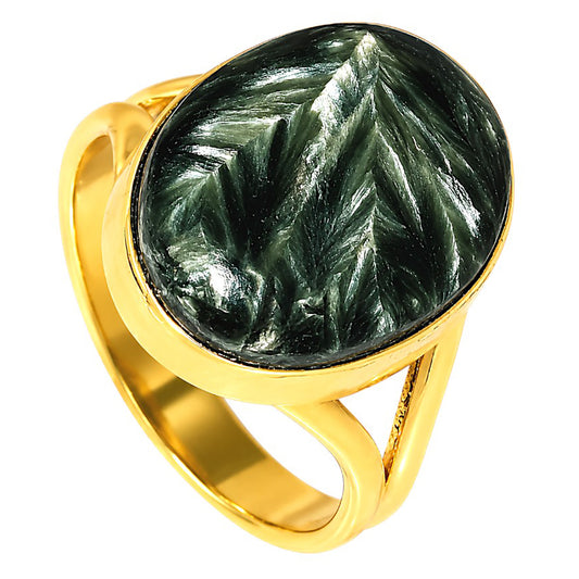 Russian Seraphinite Ring size-9 RM-1002 TR01541