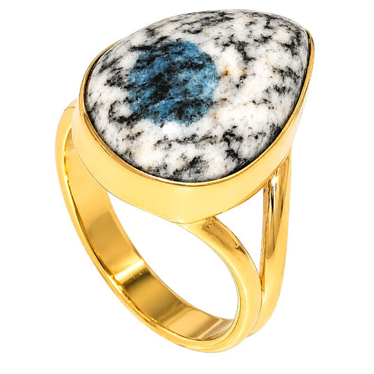 K2 Blue - Azurite In Quartz Ring size-8 RM-1002 TR01589
