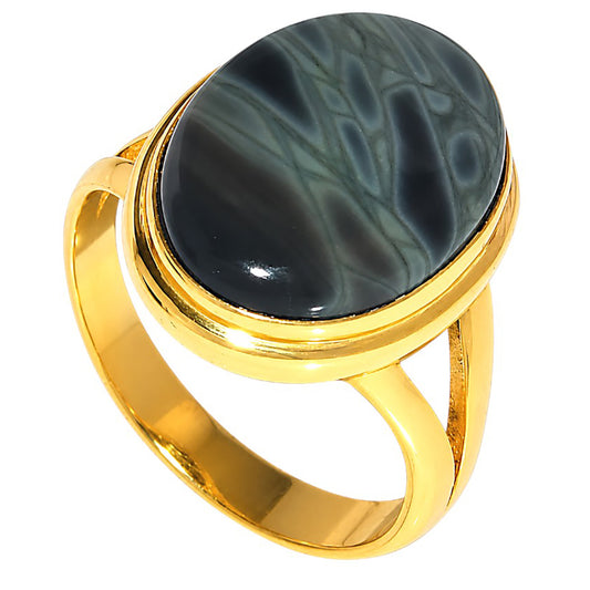 Spider Web Obsidian Ring size-7 RM-1008 TR01691