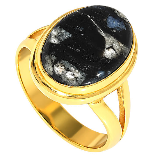 Llanite Blue Opal Crystal Sphere Ring size-6 RM-1008 TR01703