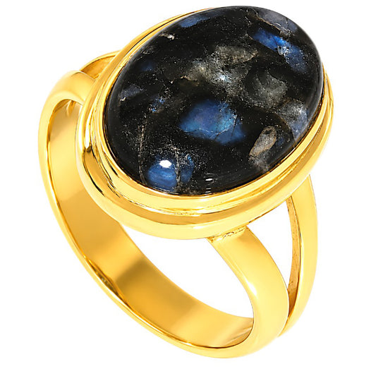 Llanite Blue Opal Crystal Sphere Ring size-6 RM-1008 TR01704