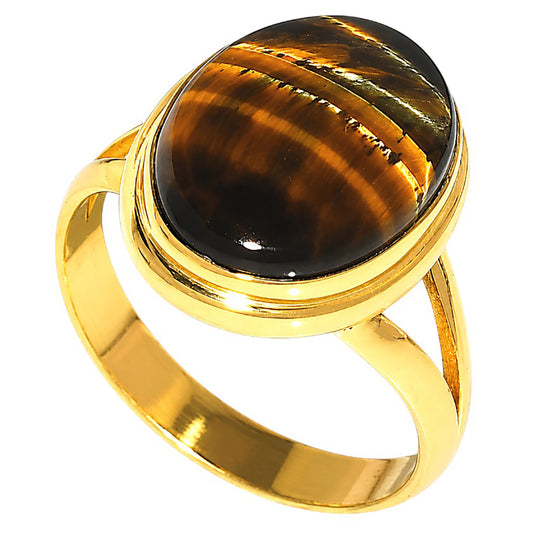 Blue Tiger Eye Ring size-9 RM-1008 TR01764