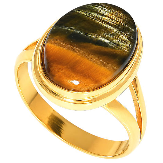 Blue Tiger Eye Ring size-9 RM-1008 TR01766