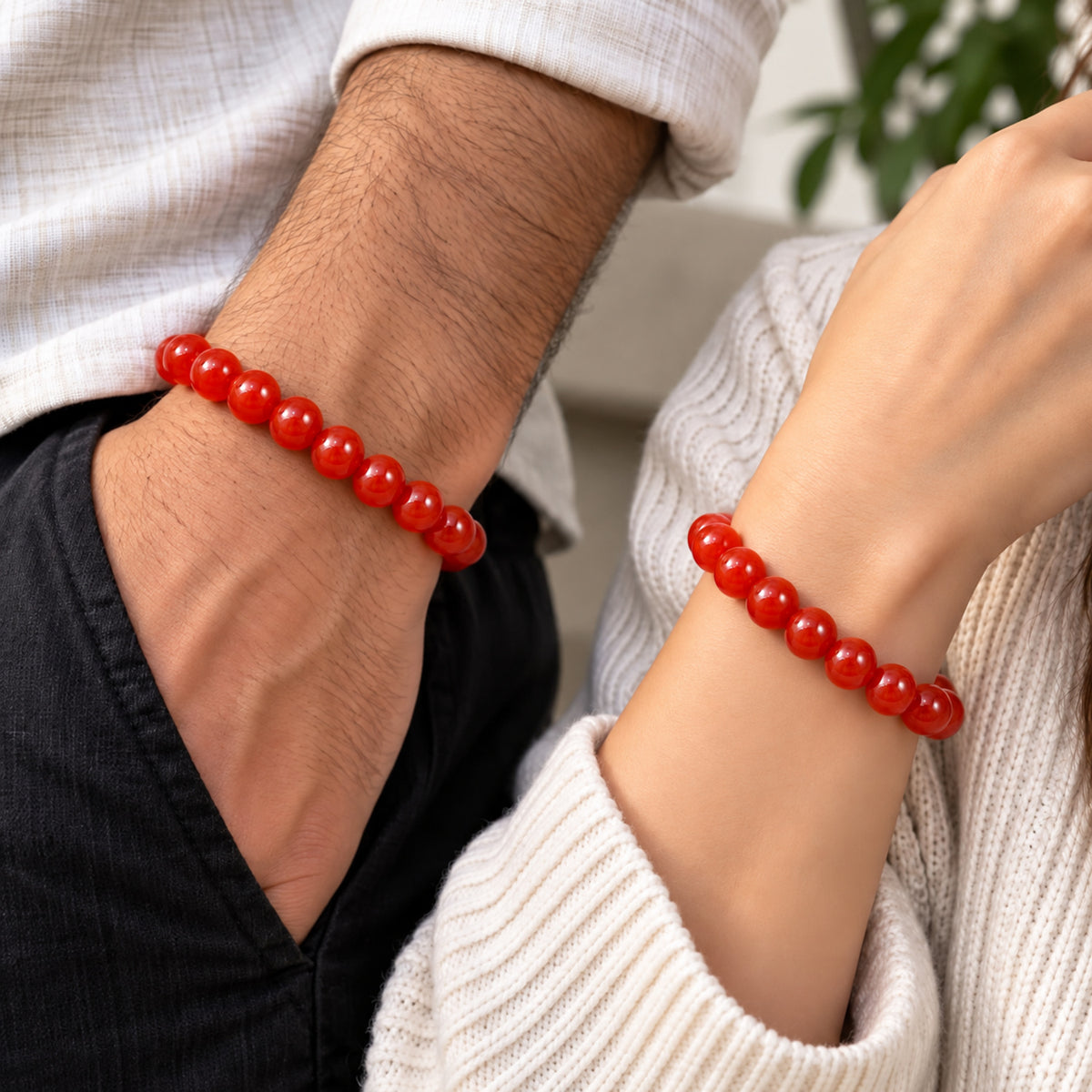 Natural Red Carnelian Unisex Bracelet for Courage, Confidence & Vitality UBB1005