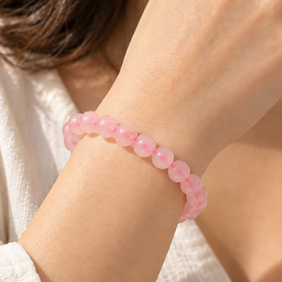 Natural Rose Quartz Unisex Bracelet for Love, Compassion & Emotional Healing UBB1006_A