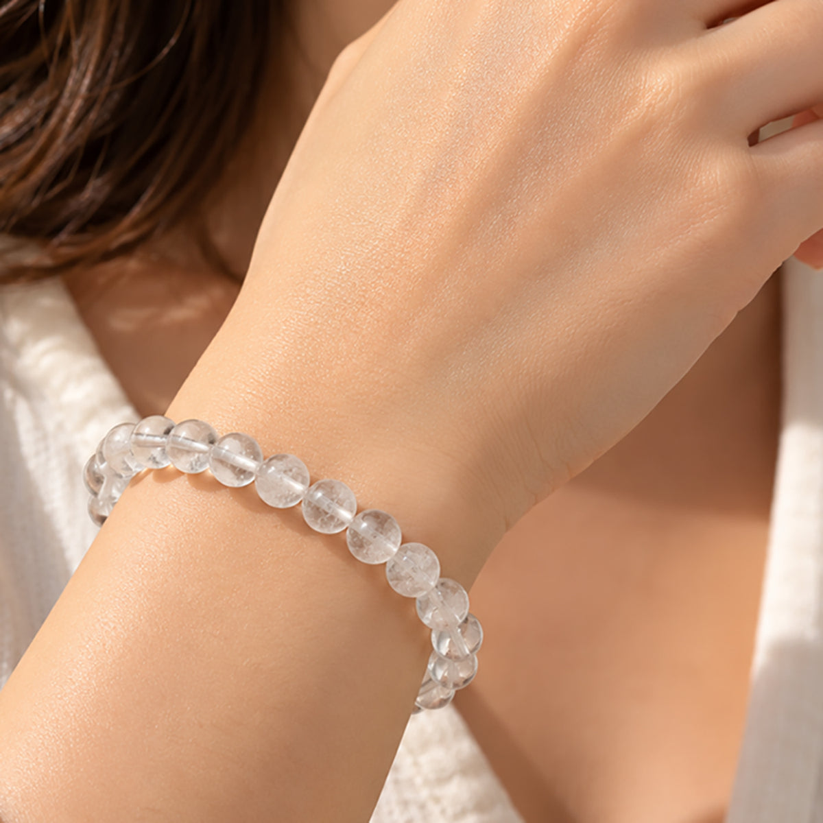 Natural Clear Quartz Unisex Bracelet for Clarity, Energy & Balance UBB1007_A