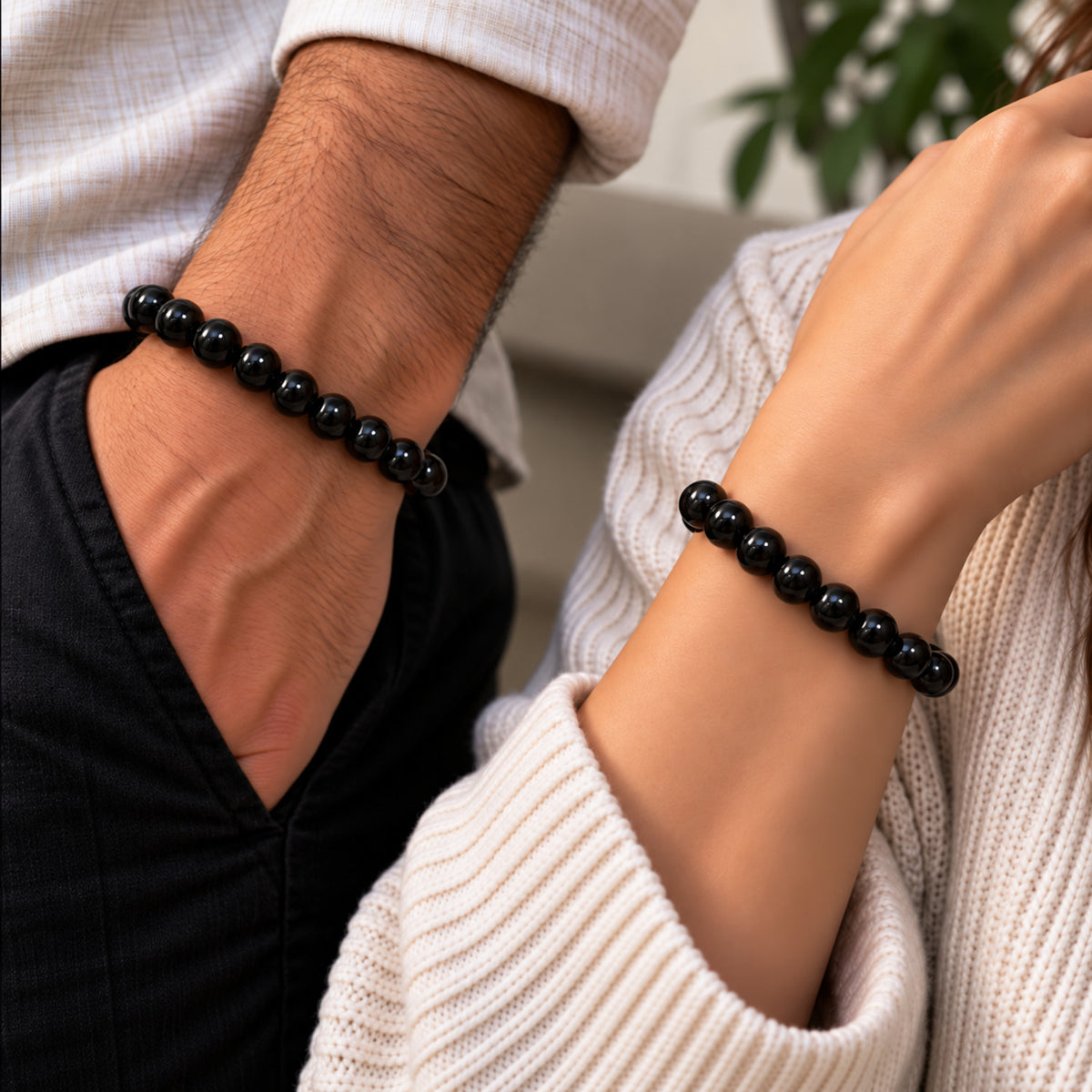 Natural Black Obsidian Unisex Bracelet for Protection, Grounding & Healing UBB1009