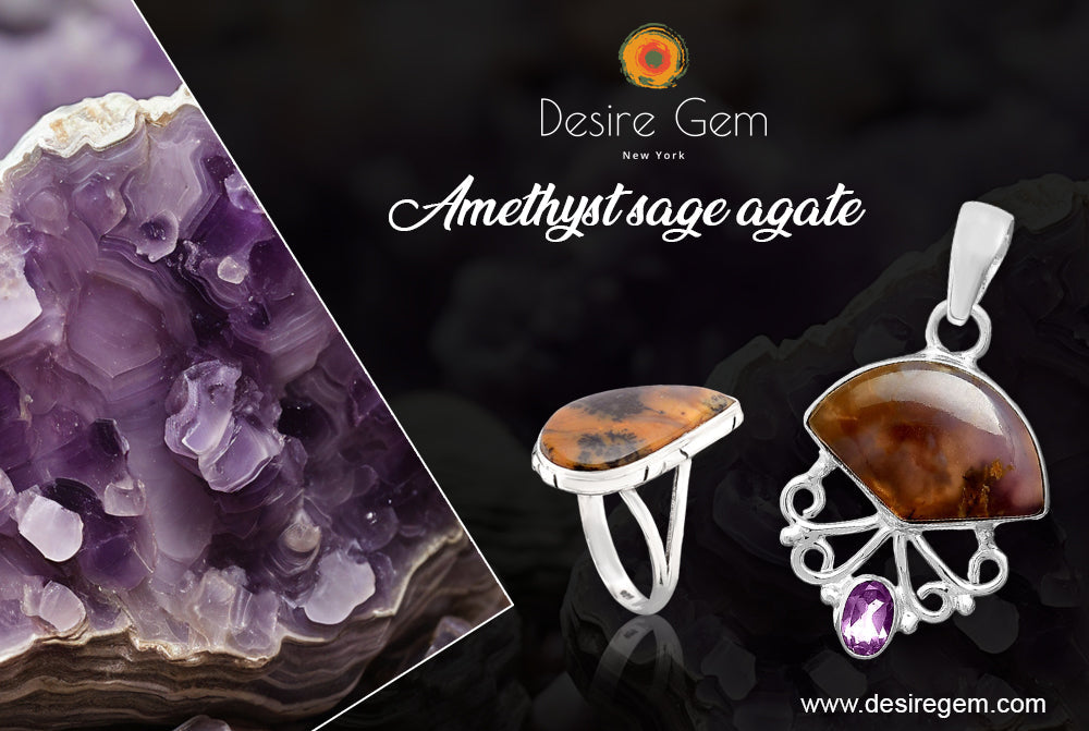 Natural Amethyst Sage Agate: Healing Properties, Birthstone Significance, Benefits, Origin & 925 Silver Jewelry