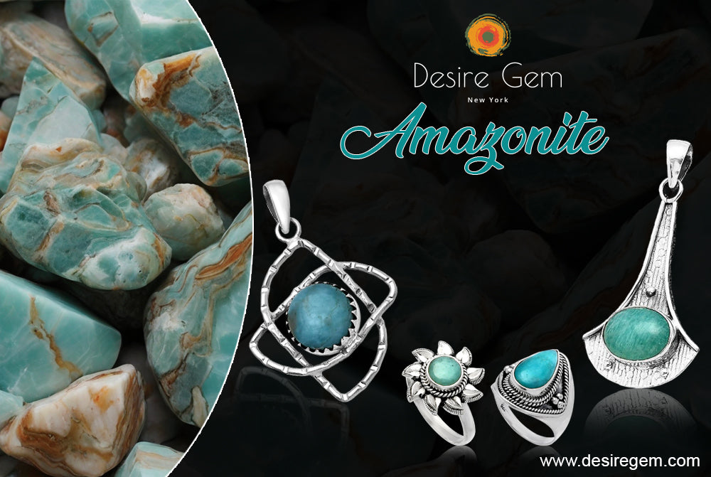 Natural Amazonite Gemstone Healing Properties & Sterling Silver Jewelry | Desiregem