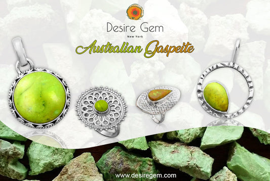 Natural Australian Gaspeite Gemstone: Healing Properties, Birthstone Meaning, Benefits, and Silver Jewelry by Desiregem