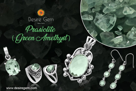 Natural Prasiolite (Green Amethyst) Gemstone & Silver Jewelry | Desiregem