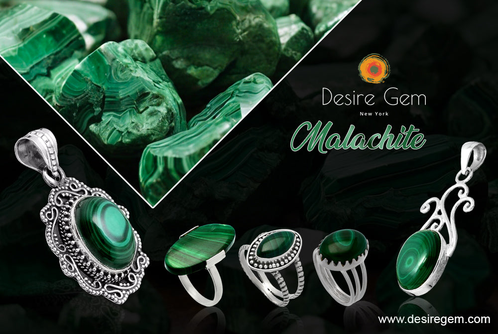 Natural Malachite Gemstone: Healing Properties, Birthstone, Benefits, Origin & 925 Sterling Silver Jewelry