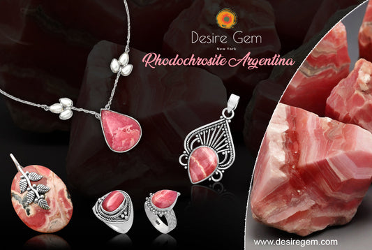 Natural Rhodochrosite Gemstone: Healing Properties, Birthstone Benefits, Origin, and Exquisite Silver Jewelry