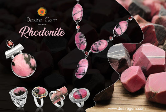 Natural Rhodonite Gemstone: Healing Properties, Birthstone Meaning, Benefits, Origin & Silver Jewelry