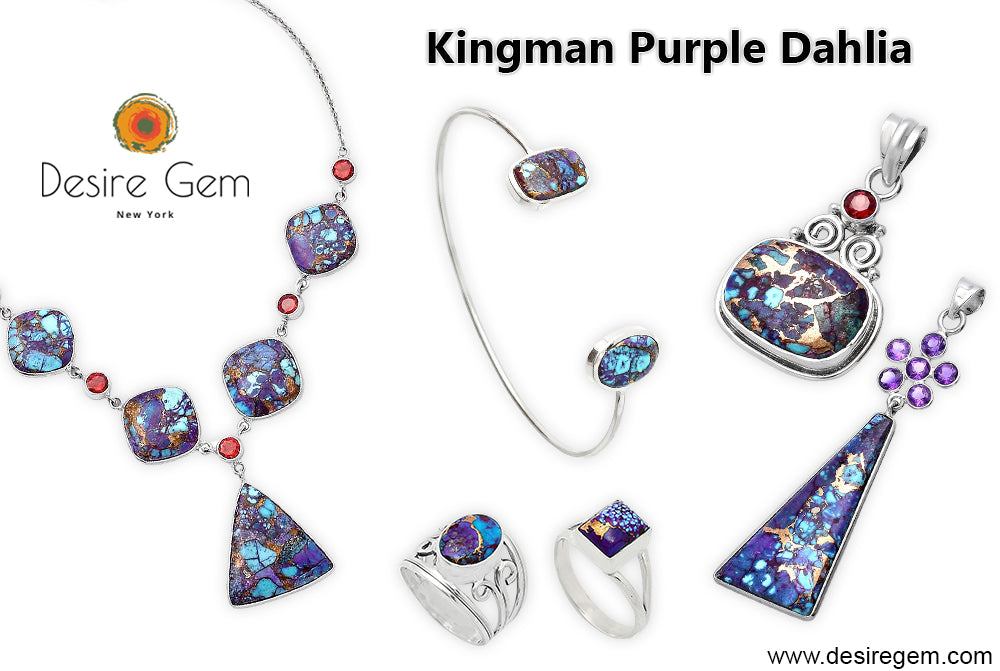 Kingman Company Purple Dahlia Turquoise Gemstone: Properties, Treatment Process, Origin, and Silver Jewelry