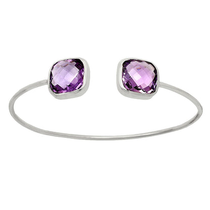 Premium Quality Amethyst Briolette Cuff Bangle Bracelet B-1004 11-EB10002