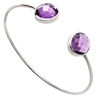 Premium Quality Amethyst Checker Cuff Bangle Bracelet B-1004 11-EB10003