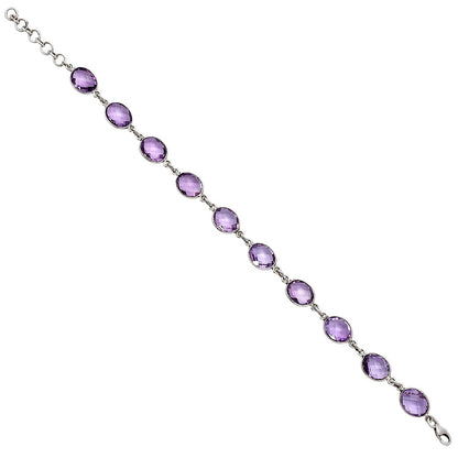 Premium Quality Amethyst Checker Briolette Bracelet B-1001 11-EB10017
