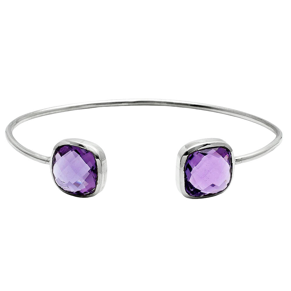 Premium Quality Amethyst Briolette Cuff Bangle Bracelet B-1004 11-EB10022