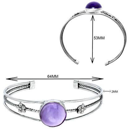 Premium Quality Amethyst Cab - Brazil Cuff Bangle Bracelet B-1012 11-EB10023