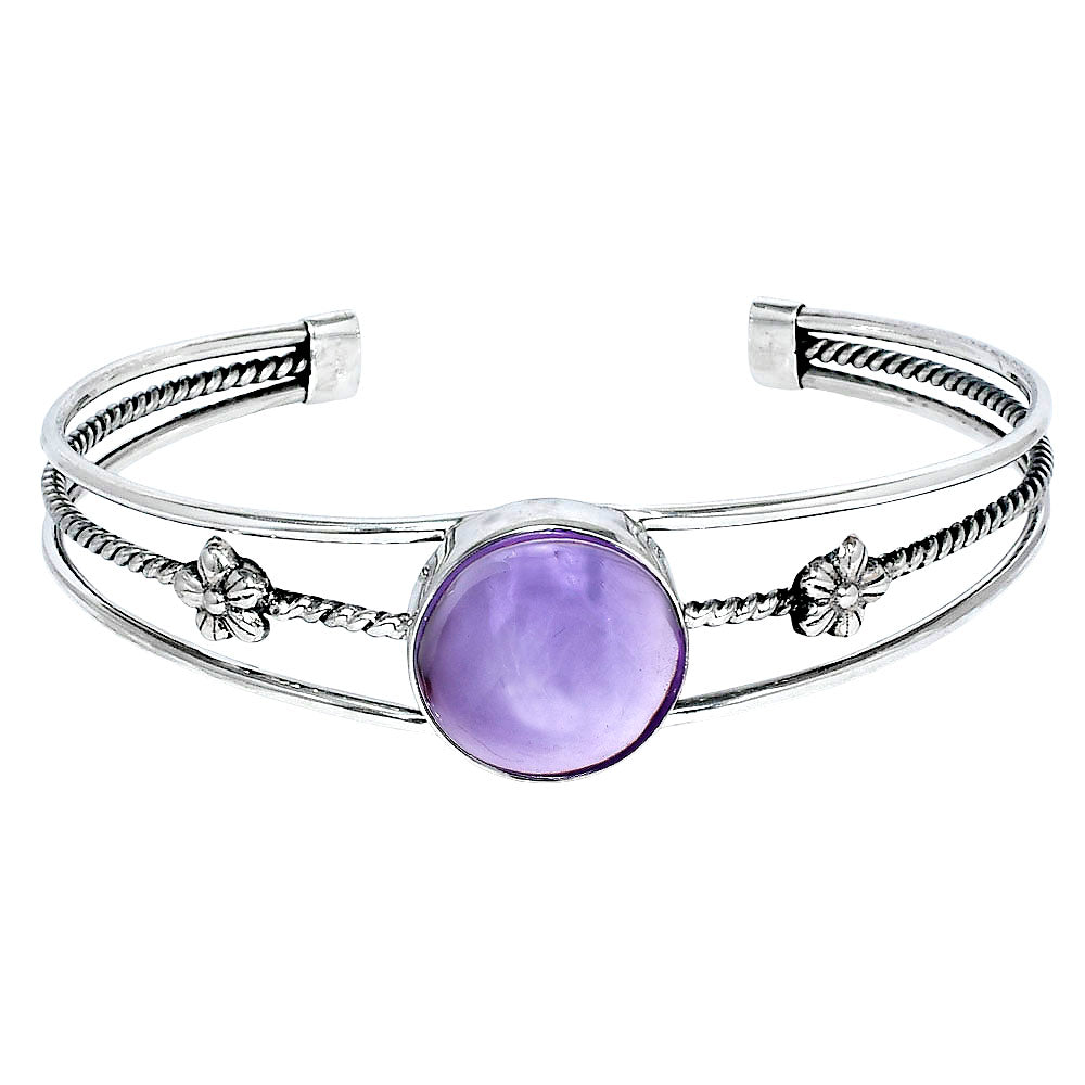 Premium Quality Amethyst Cab - Brazil Cuff Bangle Bracelet B-1012 11-EB10023