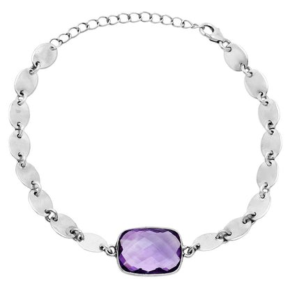 Premium Amethyst Checker Briolette - Brazil Bracelet B-1044 11-EB10026