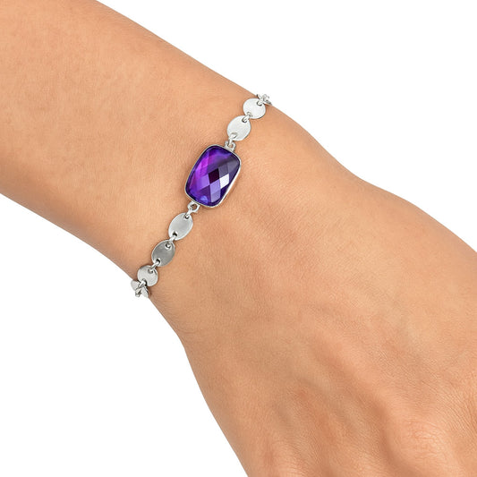 Premium Amethyst Checker Briolette - Brazil Bracelet B-1044 11-EB10026