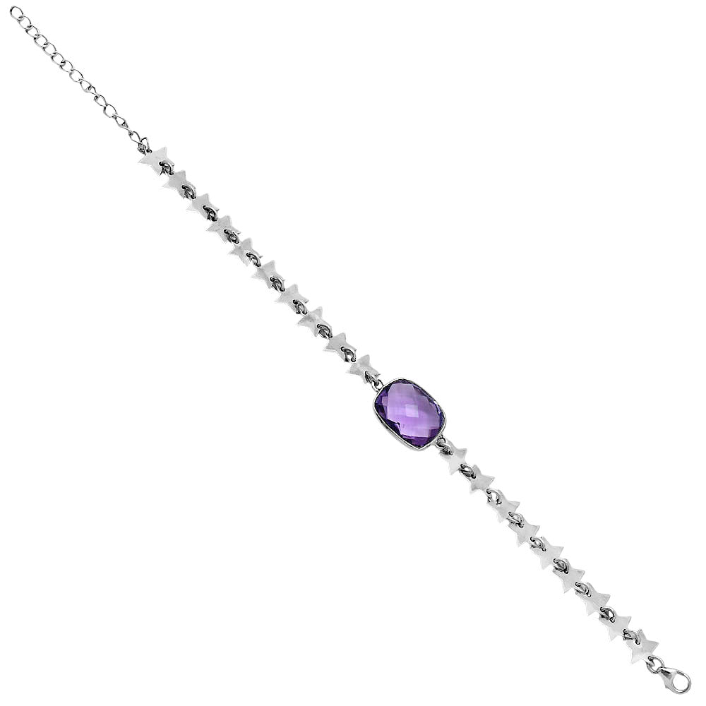 Premium Star - Amethyst Checker Briolette Bracelet B-1044 11-EB10028