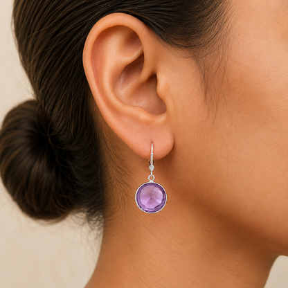 Fancy Cut Premium Quality Amethyst Earrings E-1254 11-EE10002