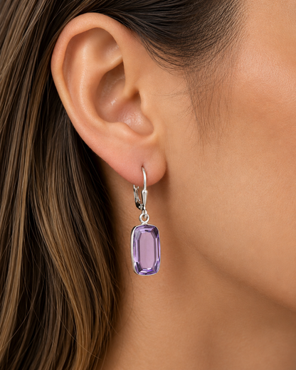 Fancy Cut Premium Quality Amethyst Earrings E-1254 11-EE10008