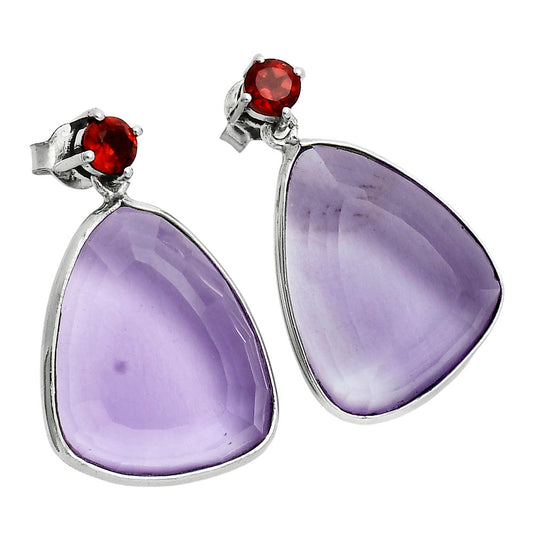 Premium Amethyst - Brazil & Garnet Earrings E-1256 11-EE10053