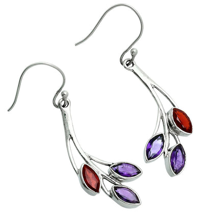 Premium Amethyst - Brazil & Garnet Earrings E-1253 11-EE10062