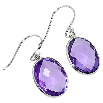 Premium Amethyst Checker Briolette Earrings E-1001 11-EE10068