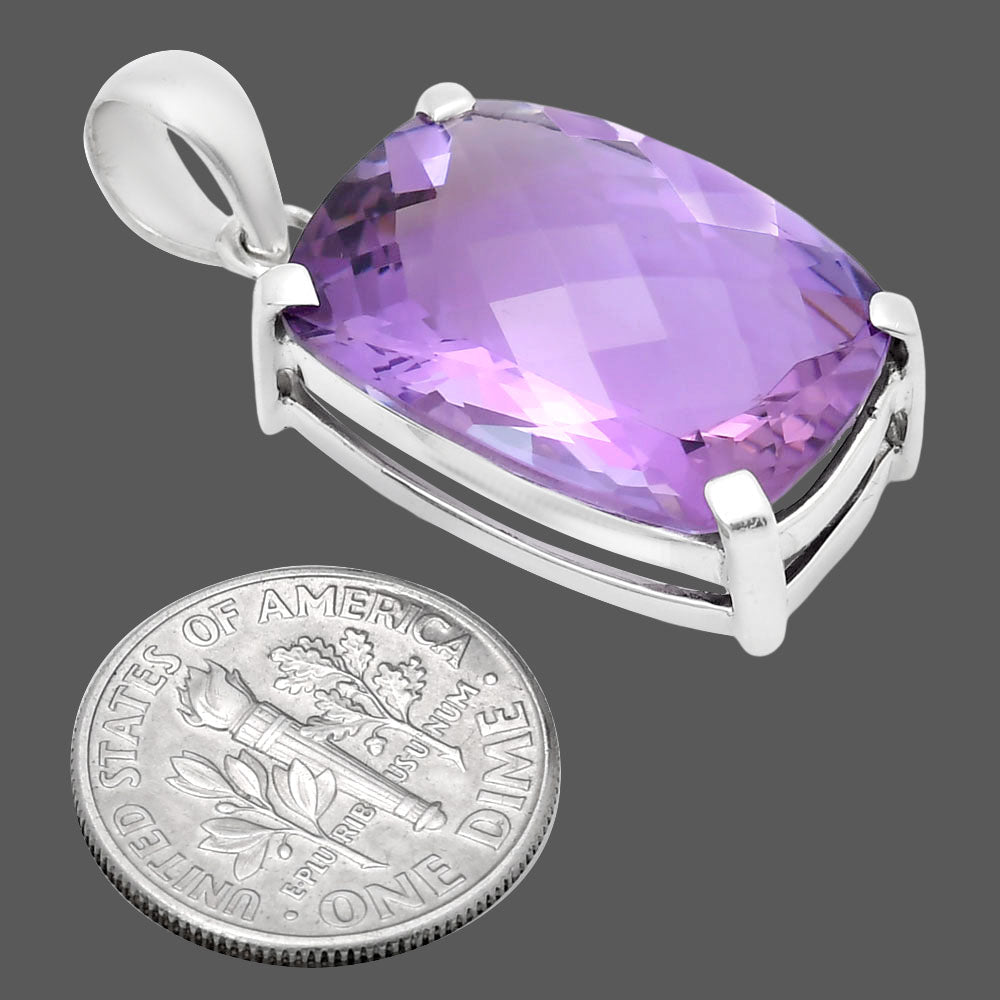 Premium Quality Amethyst Checker - Brazil Pendant P-1013 11-EP10018