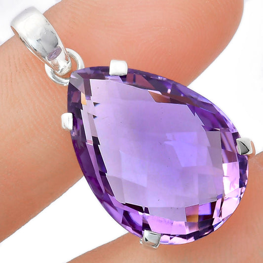 Premium Quality Amethyst Checker - Brazil Pendant P-1013 11-EP10019