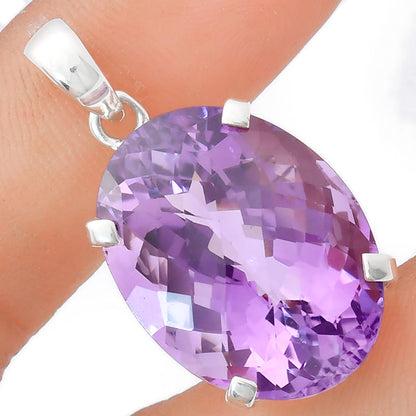Premium Quality Amethyst Checker - Brazil Pendant P-1013 11-EP10021