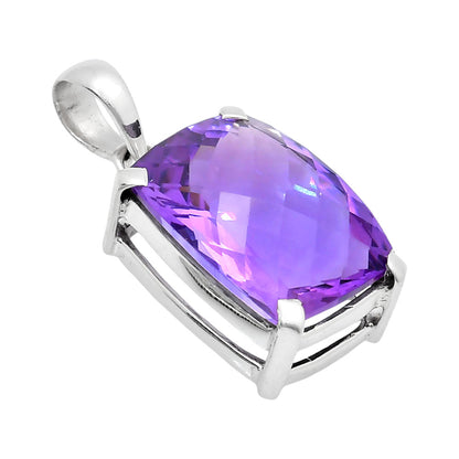 Premium Quality Amethyst Checker - Brazil Pendant P-1013 11-EP10024