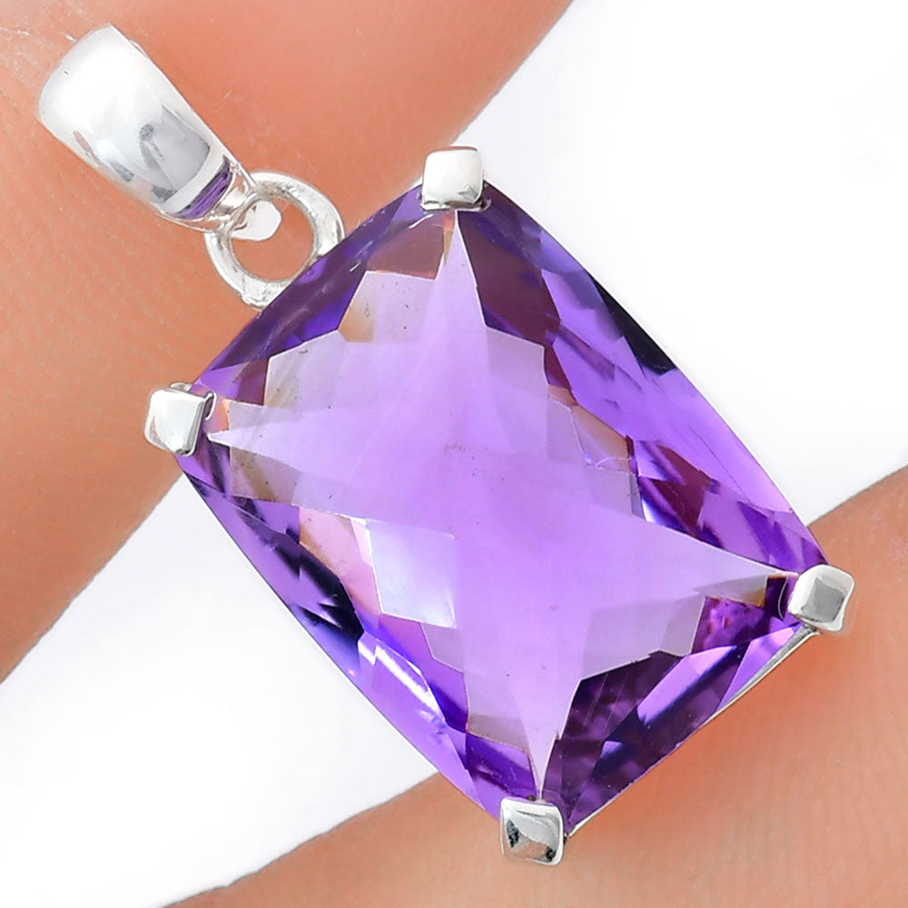 Premium Quality Amethyst Checker - Brazil Pendant P-1013 11-EP10025