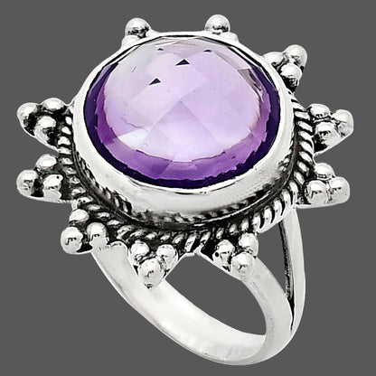 Premium Quality Amethyst Checker - Brazil Ring size-8 R-1234 11-ER10006