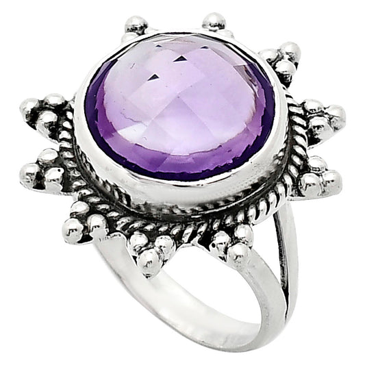 Premium Quality Amethyst Checker - Brazil Ring size-8 R-1234 11-ER10006