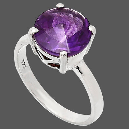 Fancy Cut Premium African Amethyst Ring size-7 R-1019 11-ER10018