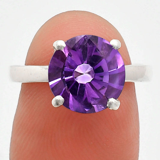Fancy Cut Premium African Amethyst Ring size-7 R-1019 11-ER10032