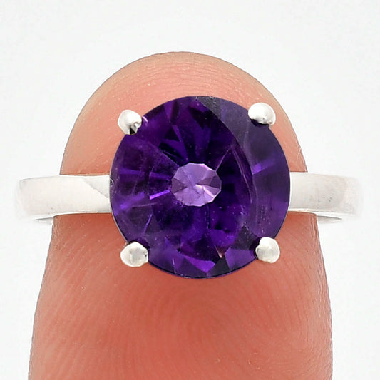 Fancy Cut Premium African Amethyst Ring size-7.5 R-1019 11-ER10040