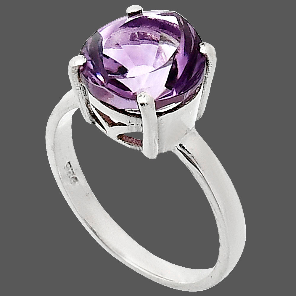 Fancy Cut Premium African Amethyst Ring size-7 R-1019 11-ER10053