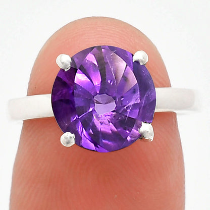 Fancy Cut Premium African Amethyst Ring size-7 R-1019 11-ER10055