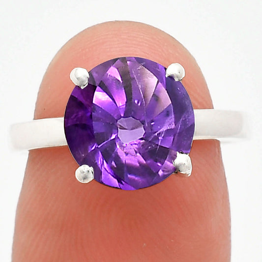 Fancy Cut Premium African Amethyst Ring size-7 R-1019 11-ER10055