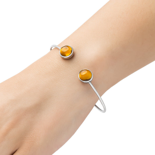 Premium Quality Citrine Cab Cuff Bangle Bracelet B-1004 12-EB10031