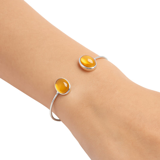 Premium Quality Citrine Cab Cuff Bangle Bracelet B-1004 12-EB10032